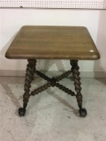 Lg. Square Oak Lamp Table w/ Lg.