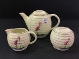 Porceliera Flamingo Decorated Teapot