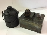 Pair of Primitive Tin Items Including