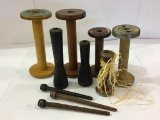 Lot of 10 Various Size Yarn Spools