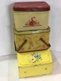 Lot of 3 Tin Boxes Including Bread & Picnic