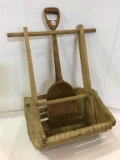 Lot of 2 Including Primitive Grain Flail & Wood