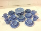 Child's Set of Blue Glass Dishware