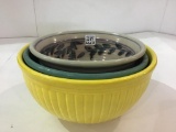 Lot of 3 Various Crock Bowls