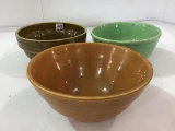 Lot of 3 Medium Size Crock Bowls-Marked