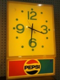 Lighted Pepsi Cola Adv. Clock