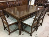 Vintage Wood Dining Table w/ Pull Out Leaves