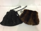 Lot of 2 Ladies Items Including Fur Purse
