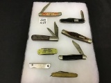 Lot of 8 Old Pocket Knives Including Rock Island,