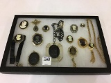 Collection of Ladies Cameo Jewelry Including
