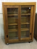 Wood Two Door Bookcase Cabinet