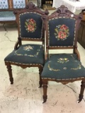 Lot of 2 Matching Victorian Parlor Chairs w/