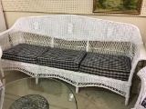 3 PIece White Wicker Furniture Set Including