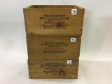 Lot of 3 Sm. Wood Winchester Ammo Boxes