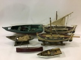 Lot of 6 Sm. Boats Including Fishing Boats
