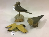 'Lot of 3 Including 2 Dove Decoys-One Marked