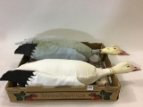 2 Snow Goose Decoys w/ Cloth Bodies