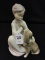 Porcelain Figurine Chilld w. Dog Made in Spain w