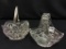 Lot of 2 Lead Crystal Baskets w/ Handles