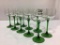 Lot of 10 Matching France Green Stemware