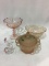 Lot of 5 Pink Glassware Pieces Including Pedestal