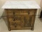 White Marble Top Commode w/ Tear Drop