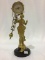 Figural Lady Statue Clock-Made in Japan