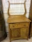 Sm. Antique Wood Commode w/ Towel Bar