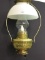 Electrified Brass Hanging Lamp w/ White