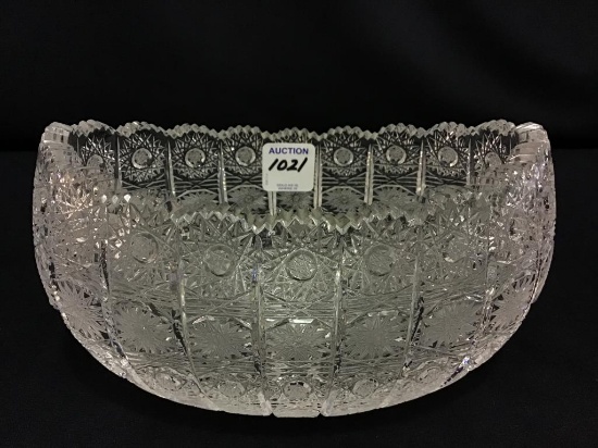 Intricate  Cut Glass Bowl (3 1/2 Inches Tall X 7