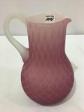 Cranberry Satin Glass Diamond Pattern