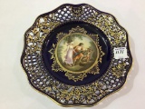 Cobalt Blue & Gold Decorated Victorian Plate