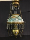 Hanging Victorian Electrified  Lamp