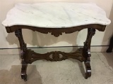 Victorian White Marble Top Lamp Table