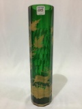 Moser 12 Sided Tall Green Glass Vase w/