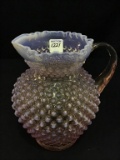 Pink & White Opalescent Pitcher