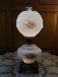 Contemp. Floral Paint Dbl Globe Electrified