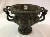 Heavy Unusual Two Handled Pedestal Pot