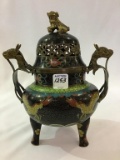 Very Nice Cloisonne Decorated Piece w/ Figural