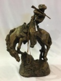 Very Nice Lg. Tall Horse & Cowboy Statue