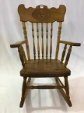 Child's Pressed Back Rocker w/ Lion Design