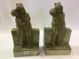 Pair of Lg. Contemp. Figural Statue Bookends