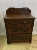 Three Drawer Antique Wood Commode w/