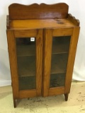 Child's Wood Glass Doored Cabinet