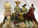 Box of Various Dolls Including Foreign,
