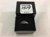 Ladies 14K Gold Ring w/ Unknown Blue Green