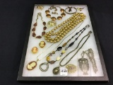 Collection of Ladies Gold Costume Jewelry