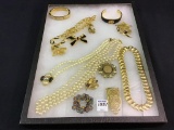 Collection  of Ladies Costume Jewelry-Mostly Gold