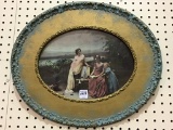 Oval Framed Picture of Victorian Women & Child