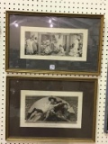 Lot of 2 Framed LIthos-The Harem of Rameses